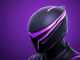Futuristic helmet, profile view