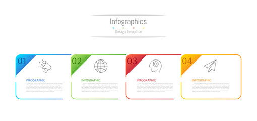 Infographic 4 options design elements for your business data. Vector Illustration.