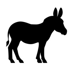 Black Donkey Icon for Rural Farm Animal Design