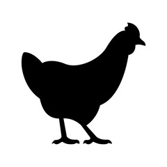 Black chicken Hen Icon for Backyard Chicken Farm Design