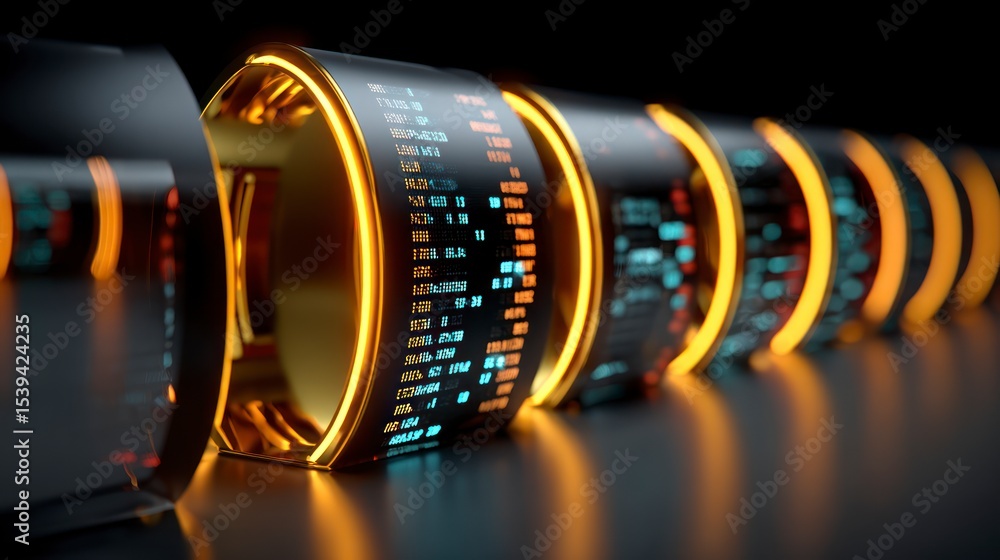 Poster futuristic data streams abstract technology background