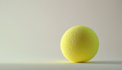 Single bright yellow sphere on light beige background