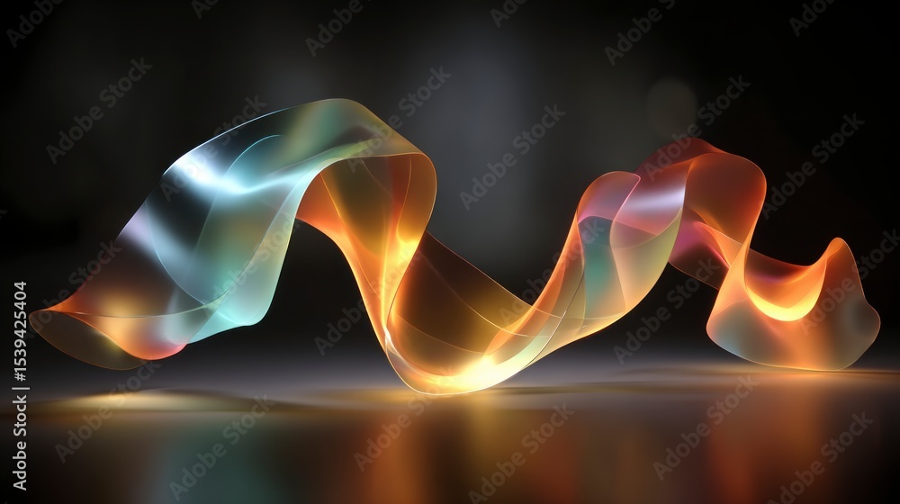 Aufkleber abstract colorful ribbon swirl dynamic flowing design