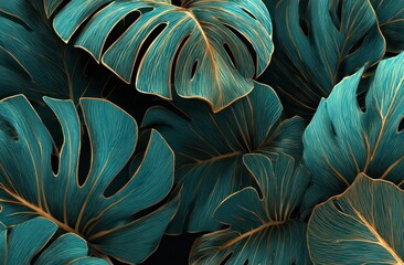 Tropical leaves close-up