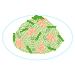 ジェノベーゼスパゲッティのイラスト