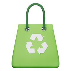 3D Shopping Bag Recycle Green Business Sale Discount Purchase Finance Shop Eco Market