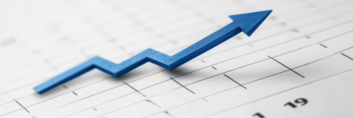 Arrow representing growth on a financial graph, illustrating upward trends in data.