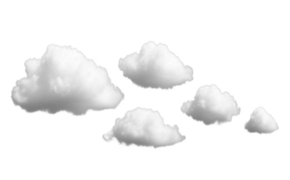 white clouds on white background