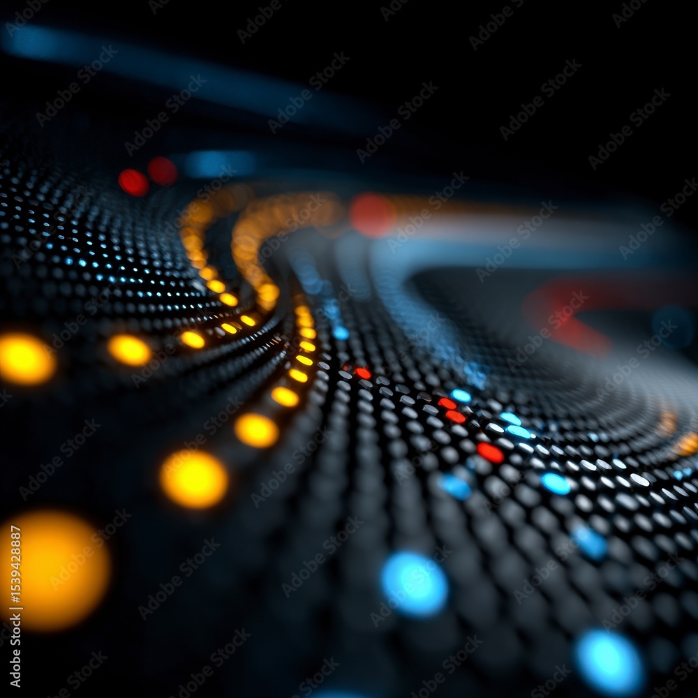 Poster abstract neon mosaic background colorful circles rhythmic pattern high contrast