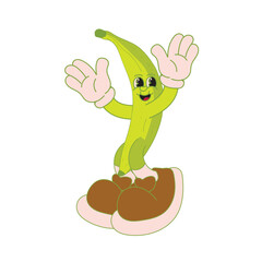 Plantain fruit mascot logo character cartoon illustration