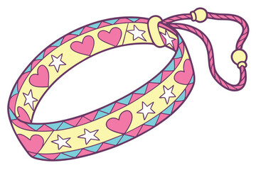 Friendship bracelet design colorful patterned vector art