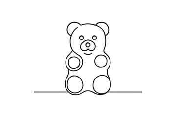 Gummy Bear continuous one line drawing minimalism design