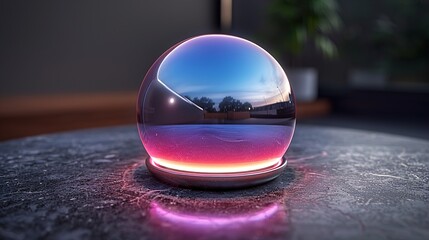 Abstract Iridescent Wavy Glass Circle 3D Render Design

