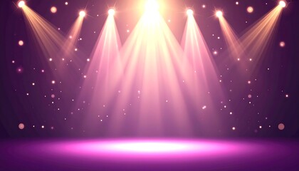 Stage Lights with Purple Background.