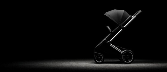 Modern Black Baby Stroller  Stylish Infant Carriage  Parent Essentials  Newborn Product  C