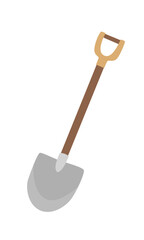 Shovel vector. Gardening, farming,  agriculture, construction tool clipart. Flat vector in cartoon style