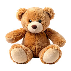 Obraz premium A soft, plush teddy bear with a friendly expression and rounded features, sitting upright with arms extended.