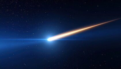 Meteor trail blur cutting across soft galactic sky