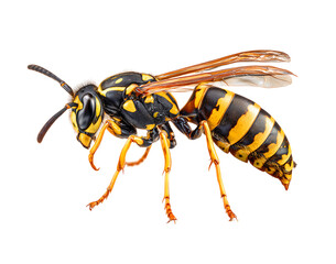 wasp or German yellowjacket isolated against a transparent background 