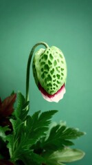 Delicate Green Poppy Bud Closeup
