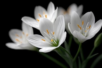 Elegant White Flowers  Close up Macro Shot  Nature Photography  Floral Background  High Re