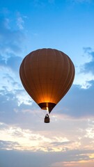 Fototapeta premium Serene Hot Air Balloon Flight at Sunset Peaceful Travel Adventure.