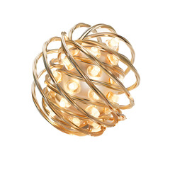Coiled string lights isolated on transparent background