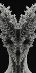 Naklejka premium Abstract Monochrome Dragon Seamless Pattern High Resolution Texture Dark Fantasy Art