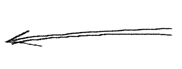 Arrow grunge marker isolated vector icon. Arrow grunge mark hand draw