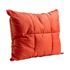 Quilted red pillow isolated on transparent background