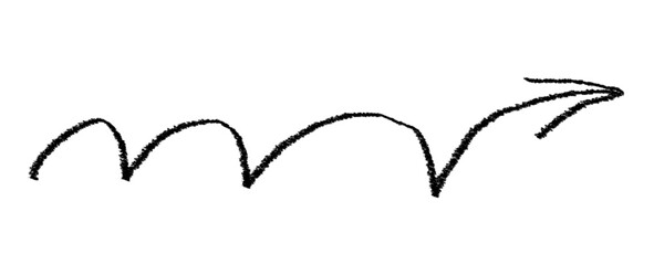 Arrow grunge marker isolated vector icon. Arrow grunge mark hand draw