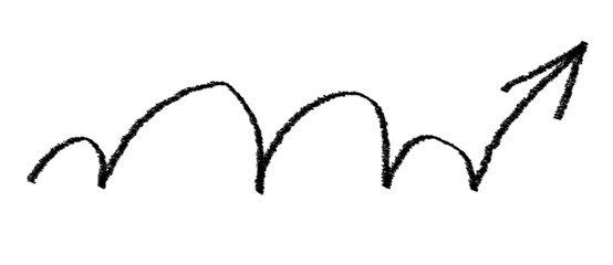 Arrow grunge marker isolated vector icon. Arrow grunge mark hand draw