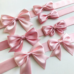 pink bow with ribbon