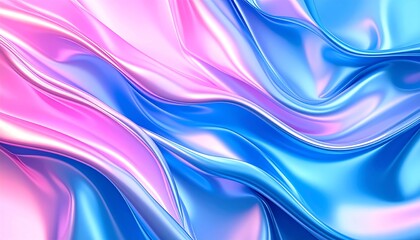 Naklejka premium Pink Blue Abstract Silk Waves.