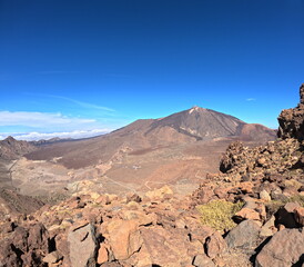 Tenerife panorama landscape,beautiful nature view mountains from hiking trips on Tenerife island, Canary Islands Spain