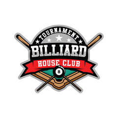 Billiard Club Logo Design Illustration Vector