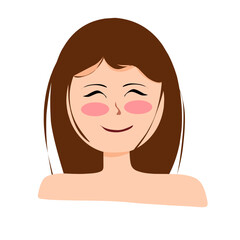 a smiling woman illustration. cute girl vector for design