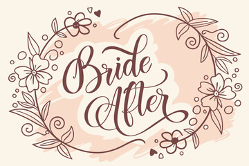 Elegant floral wreath frame with script font and monogram