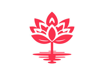 Lotus Flower Hand Drawn Flat Illustration Vector Isolated by AZ for Books, Arts, Design and Decoration Graphic Asset