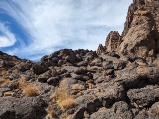 Tenerife panorama landscape,beautiful nature view mountains from hiking trips on Tenerife island, Canary Islands Spain