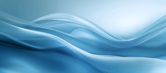 Fototapeta premium A dreamy abstract watercolor banner in soft pastel blue, featuring delicate light and shadow effects, with ample blank space for text or branding.