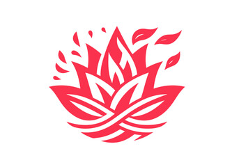 Lotus Flower Hand Drawn Flat Illustration Vector Isolated by AZ for Books, Arts, Design and Decoration Graphic Asset