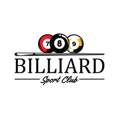 Billiards or Poolroom logo, stick vector, Billiards club logo template design