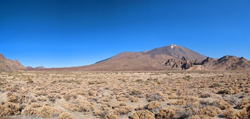 Tenerife panorama landscape,beautiful nature view mountains from hiking trips on Tenerife island, Canary Islands Spain