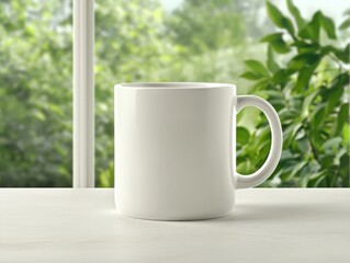 Fototapeta premium Empty White Mug by Window
