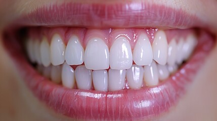 Fototapeta premium Before and after image of a patients teeth after orthodontic treatment highlighting perfect alignment clean split screen background