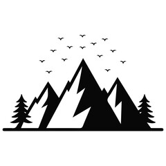 Obraz premium mountain vector illustration isolated on white background
