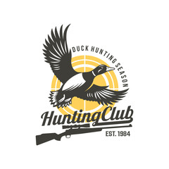 Duck Hunting Logo Design Ideas, Vector illustration