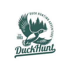 Duck Hunting Logo Design Ideas, Vector illustration