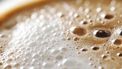 Close-up of coffee foam and liquid